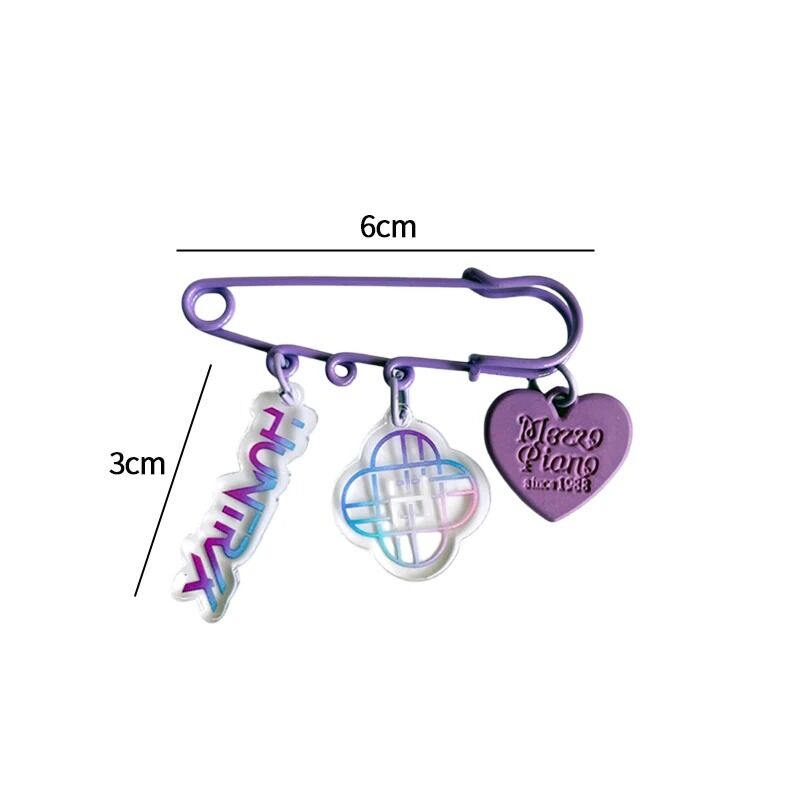 Broche KPOP Demon Hunter HUNTR/X – Accessoire Violet avec Charms Acryliques Inspirés du Film – Image 2